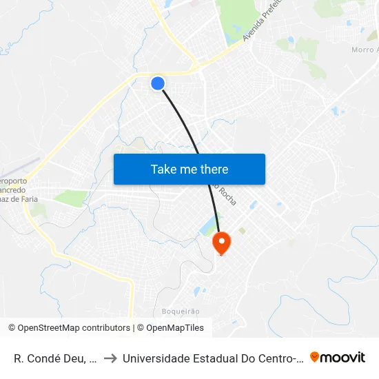 R. Condé Deu, 335 to Universidade Estadual Do Centro-Oeste map