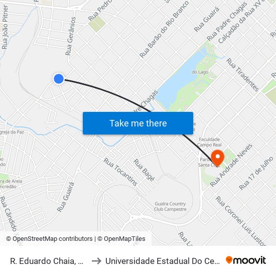 R. Eduardo Chaia, 236-394 to Universidade Estadual Do Centro-Oeste map