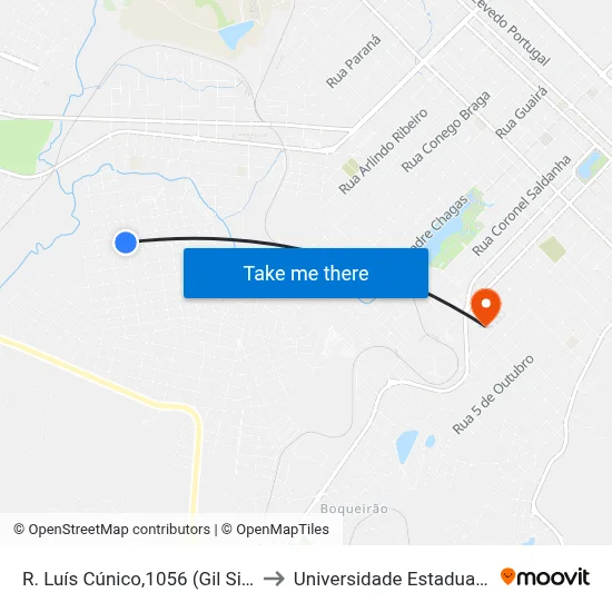 R. Luís Cúnico,1056 (Gil Siqueira Barber Shop) to Universidade Estadual Do Centro-Oeste map