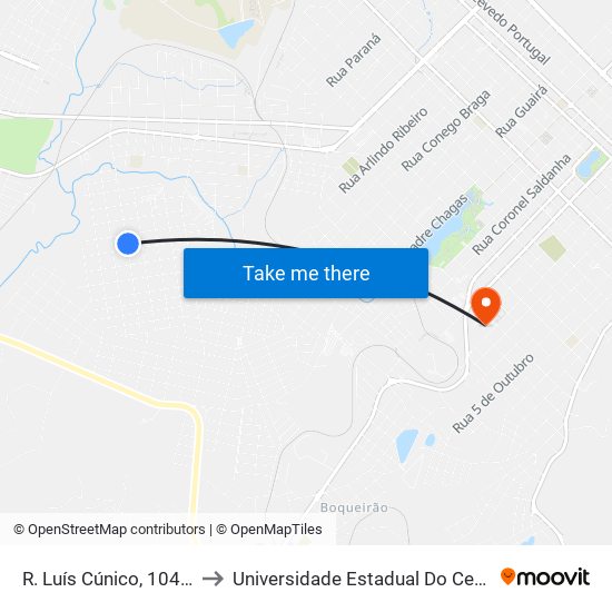 R. Luís Cúnico, 1047-1121 to Universidade Estadual Do Centro-Oeste map