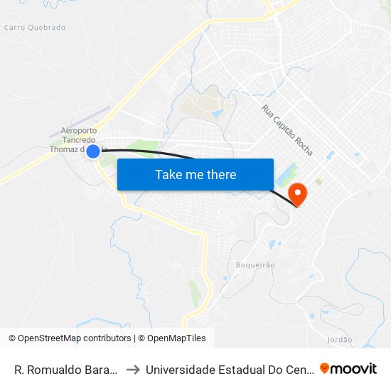 R. Romualdo Baraúna, 43 to Universidade Estadual Do Centro-Oeste map