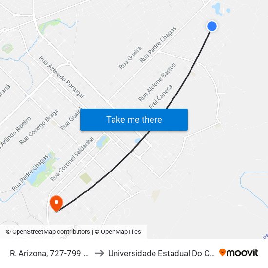 R. Arizona, 727-799 (P. Saúde) to Universidade Estadual Do Centro-Oeste map