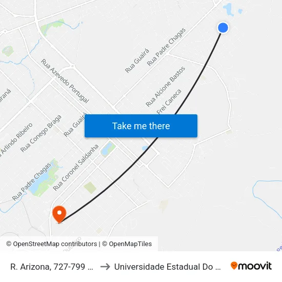 R. Arizona, 727-799 (P. Saúde) to Universidade Estadual Do Centro-Oeste map