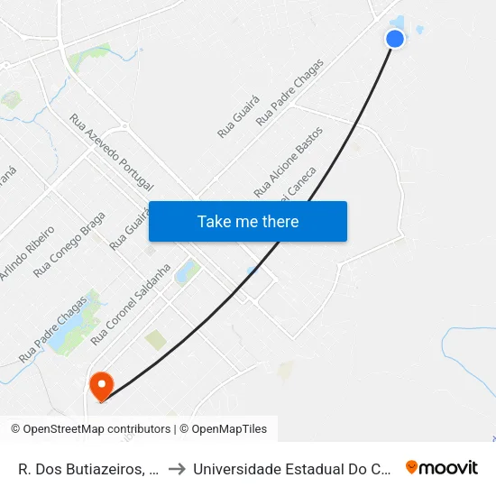 R. Dos Butiazeiros, 326-426 to Universidade Estadual Do Centro-Oeste map