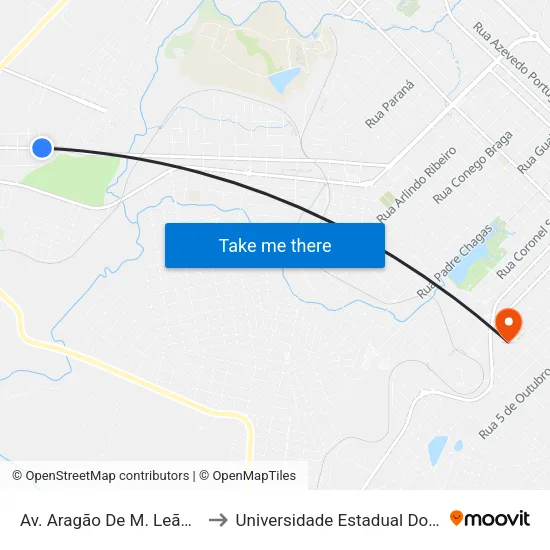 Av. Aragão De M. Leão, 2960-3042 to Universidade Estadual Do Centro-Oeste map
