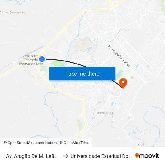 Av. Aragão De M. Leão, 3600-3694 to Universidade Estadual Do Centro-Oeste map