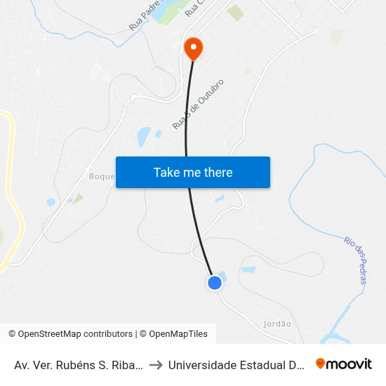 Av. Ver. Rubéns S. Ribas, 5695-5793 to Universidade Estadual Do Centro-Oeste map