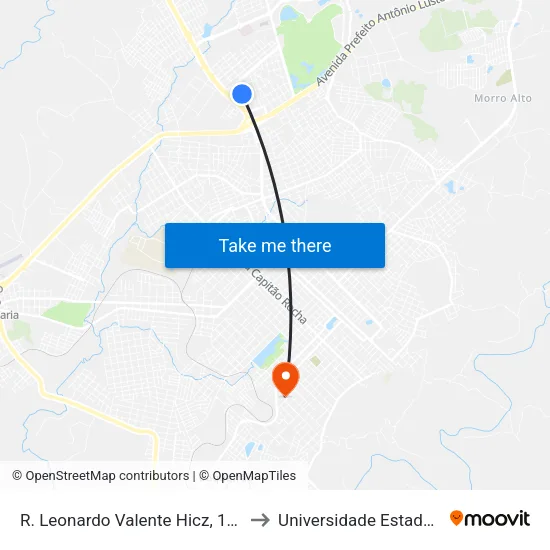 R. Leonardo Valente Hicz, 118 (Sharan Contabilidade) to Universidade Estadual Do Centro-Oeste map