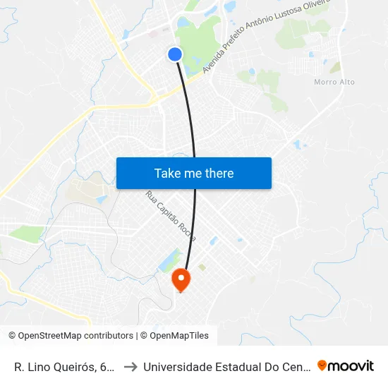 R. Lino Queirós, 644-756 to Universidade Estadual Do Centro-Oeste map