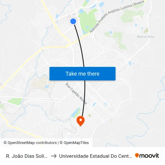 R. João Dias Solis, 204 to Universidade Estadual Do Centro-Oeste map