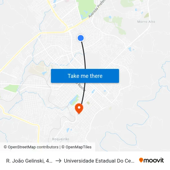 R. João Gelinski, 458-548 to Universidade Estadual Do Centro-Oeste map