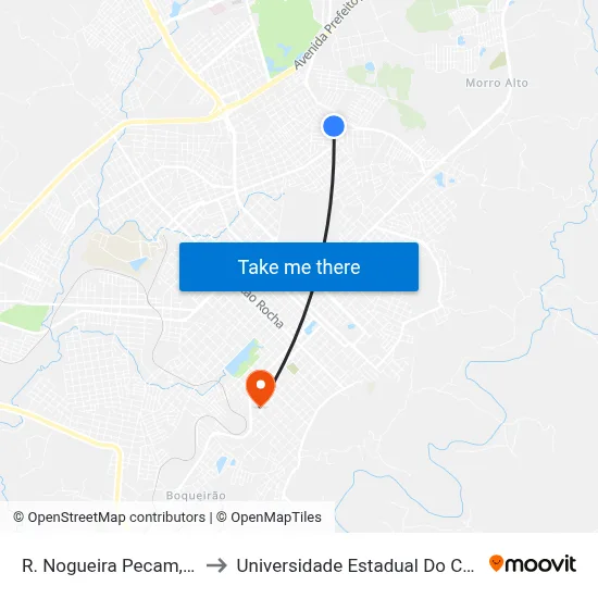 R. Nogueira Pecam, 303-361 to Universidade Estadual Do Centro-Oeste map