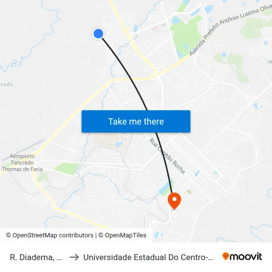 R. Diadema, 443 to Universidade Estadual Do Centro-Oeste map