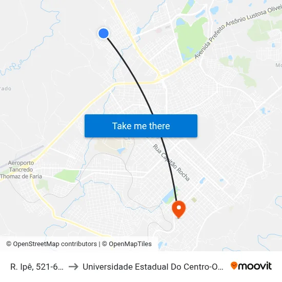 R. Ipê, 521-647 to Universidade Estadual Do Centro-Oeste map