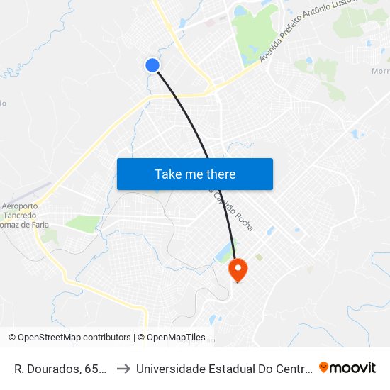 R. Dourados, 650-762 to Universidade Estadual Do Centro-Oeste map
