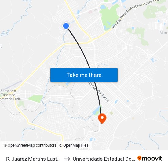 R. Juarez Martins Lustosa, 594-686 to Universidade Estadual Do Centro-Oeste map