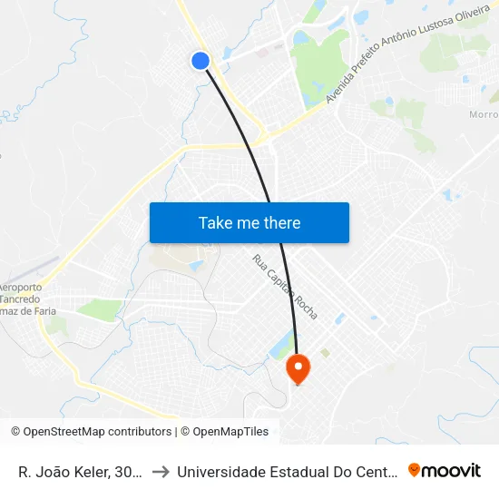 R. João Keler, 307-381 to Universidade Estadual Do Centro-Oeste map