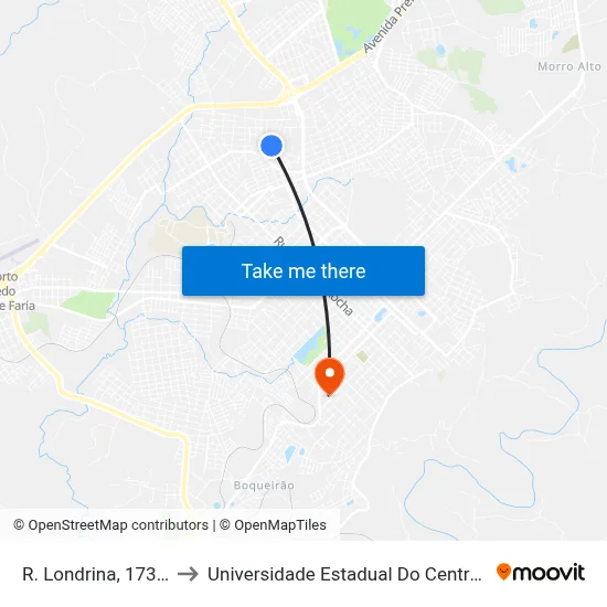 R. Londrina, 173-245 to Universidade Estadual Do Centro-Oeste map