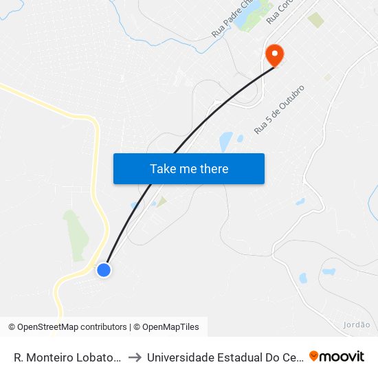 R. Monteiro Lobato, 94-226 to Universidade Estadual Do Centro-Oeste map