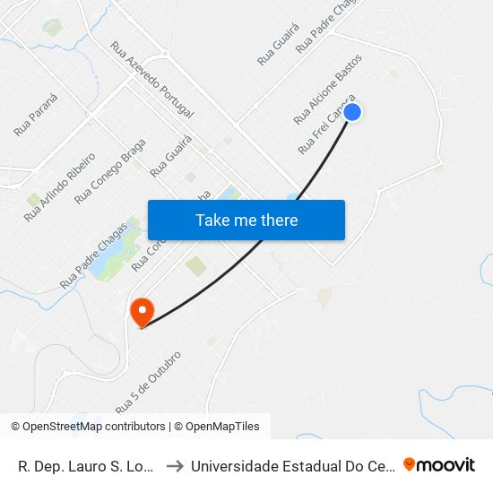 R. Dep. Lauro S. Lopes, 750 to Universidade Estadual Do Centro-Oeste map