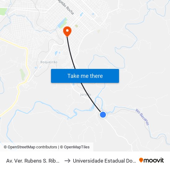 Av. Ver. Rubens S. Ribas, 716-1018 to Universidade Estadual Do Centro-Oeste map