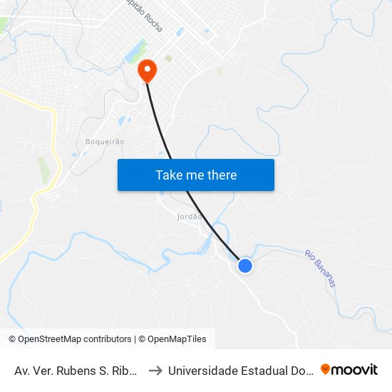 Av. Ver. Rubens S. Ribas, 715-1017 to Universidade Estadual Do Centro-Oeste map