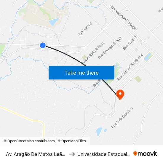 Av. Aragão De Matos Leão, 1394 (Guara Box) to Universidade Estadual Do Centro-Oeste map