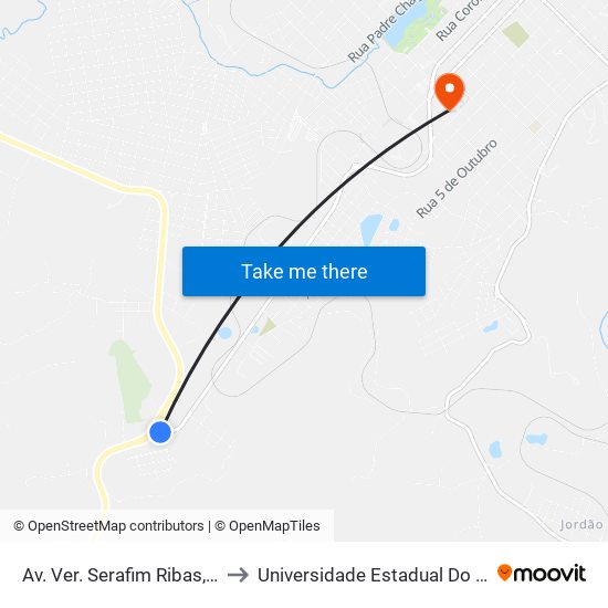 Av. Ver. Serafim Ribas, 3737-3775 to Universidade Estadual Do Centro-Oeste map