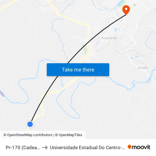 Pr-170 (Cadeado) to Universidade Estadual Do Centro-Oeste map