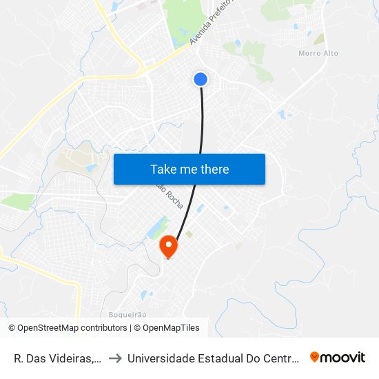R. Das Videiras, 512 to Universidade Estadual Do Centro-Oeste map