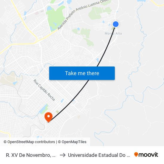 R. XV De Novembro, 4236-4474 to Universidade Estadual Do Centro-Oeste map