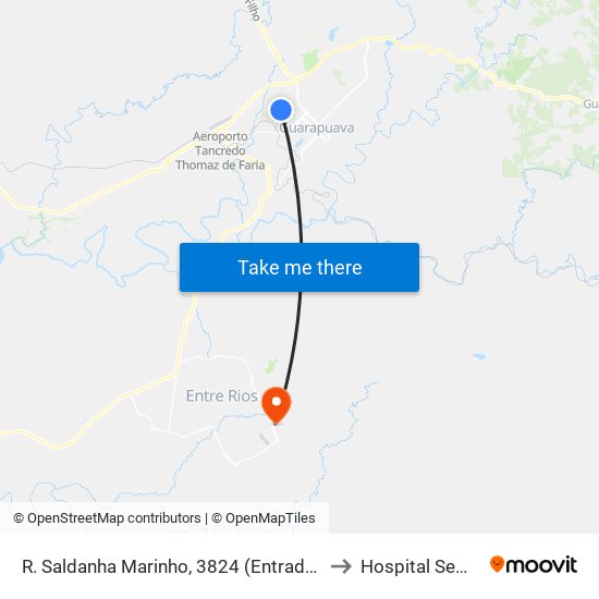 R. Saldanha Marinho, 3824 (Entrada Campus Cedeteg) to Hospital Semmelweis map