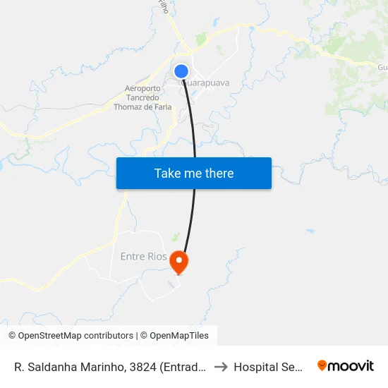 R. Saldanha Marinho, 3824 (Entrada Campus Cedeteg) to Hospital Semmelweis map