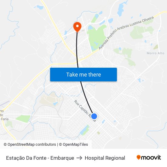 Estação Da Fonte - Embarque to Hospital Regional map