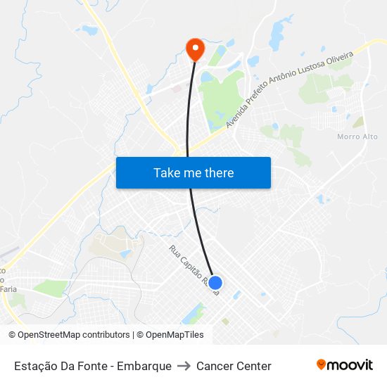 Estação Da Fonte - Embarque to Cancer Center map