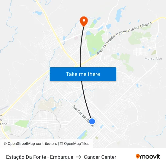 Estação Da Fonte - Embarque to Cancer Center map