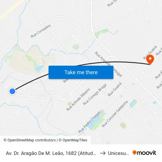 Av. Dr. Aragão De M. Leão, 1682 (Atitude Eventos) to Unicesumar map