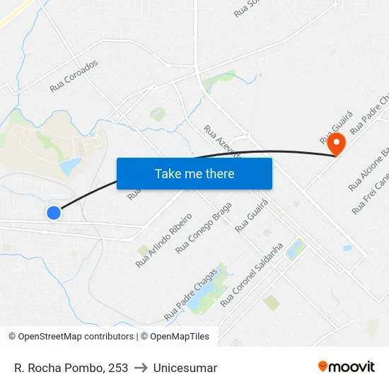 R. Rocha Pombo, 253 to Unicesumar map