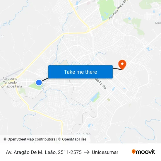 Av. Aragão De M. Leão, 2511-2575 to Unicesumar map
