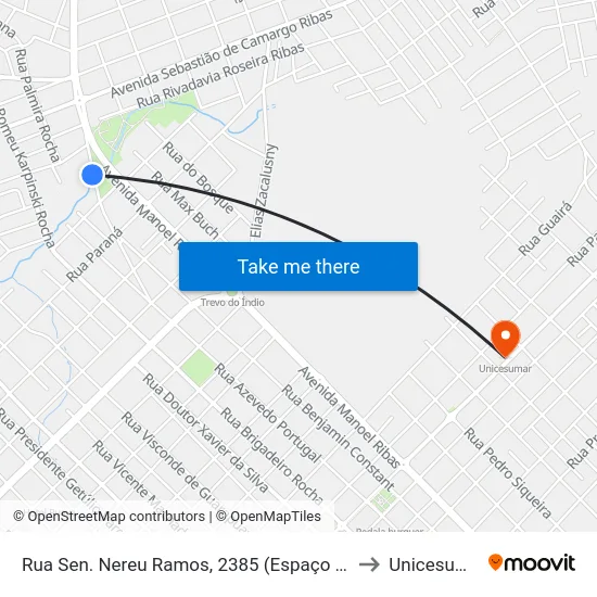 Rua Sen. Nereu Ramos, 2385 (Espaço Fiori) to Unicesumar map
