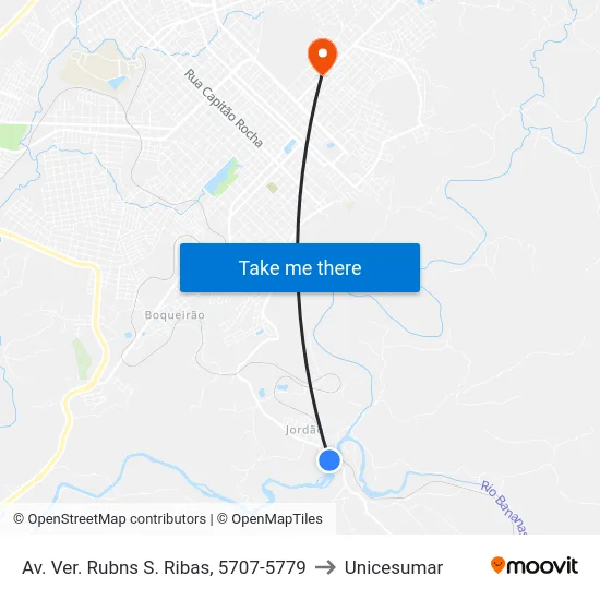 Av. Ver. Rubns S. Ribas, 5707-5779 to Unicesumar map