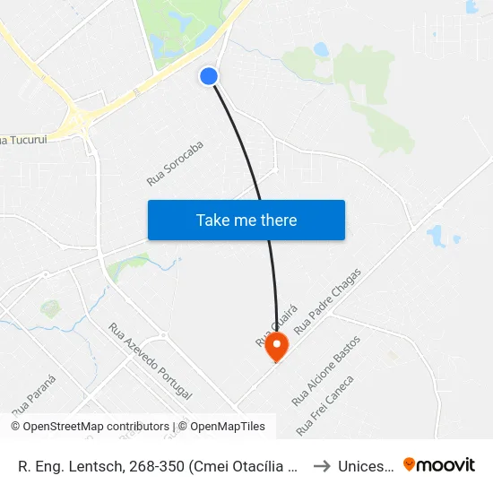 R. Eng. Lentsch, 268-350 (Cmei Otacília Rodrigues Tokarski) to Unicesumar map