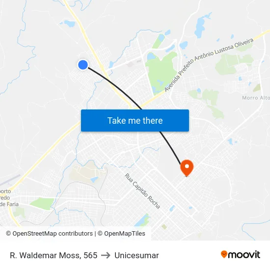 R. Waldemar Moss, 565 to Unicesumar map