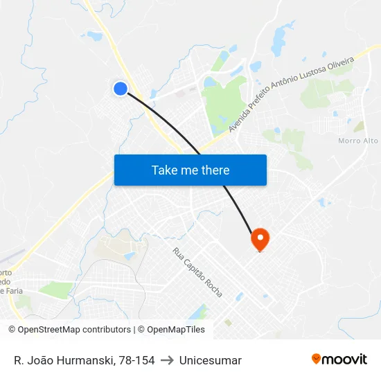 R. João Hurmanski, 78-154 to Unicesumar map