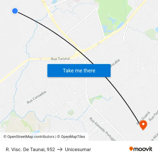 R. Visc. De Taunai, 952 to Unicesumar map