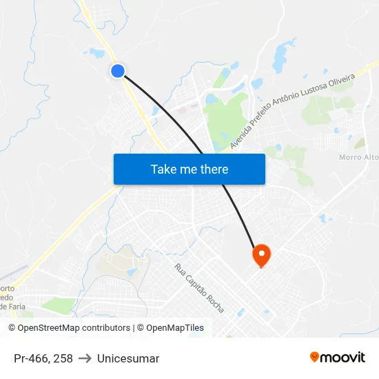 Pr-466, 258 to Unicesumar map