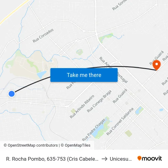 R. Rocha Pombo, 635-753 (Cris Cabeleireira) to Unicesumar map