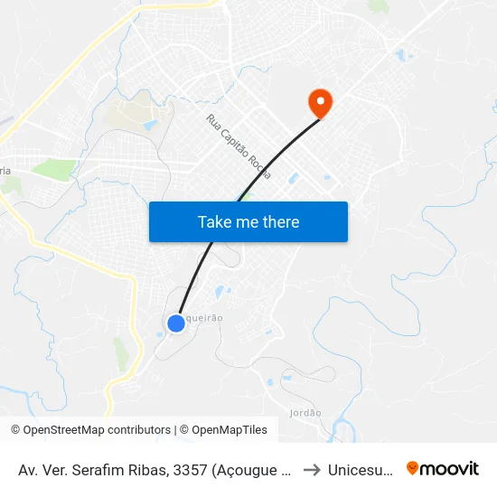 Av. Ver. Serafim Ribas, 3357 (Açougue Padilha) to Unicesumar map