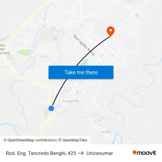 Rod. Eng. Tancredo Benghi, 425 to Unicesumar map
