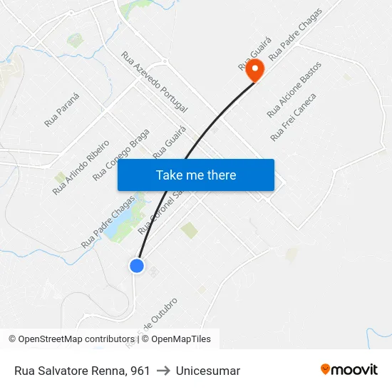 Rua Salvatore Renna, 961 to Unicesumar map